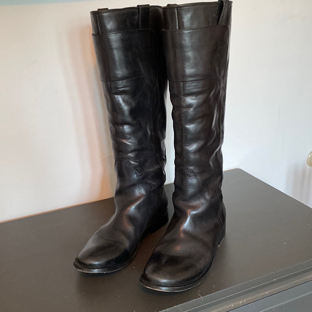Frye Paige tall riding boots black leather size 11